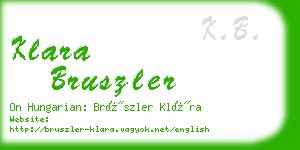 klara bruszler business card